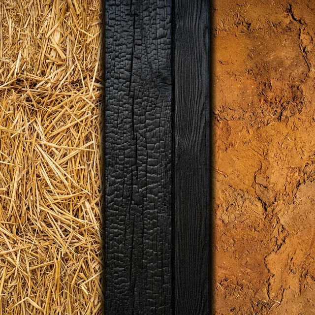 Matériaux biosourcés pour habitat sain : paille, terre crue, bois brûlé